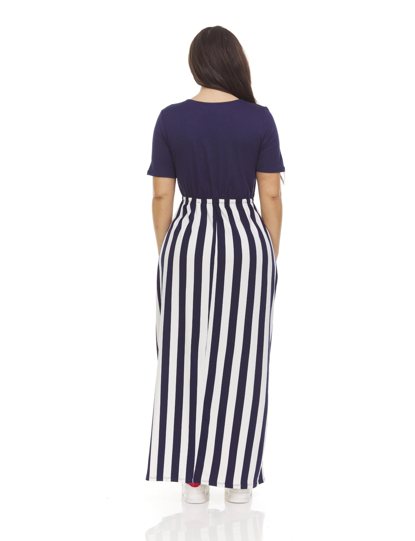 Short Sleeve Crew Neck Maxi Dress