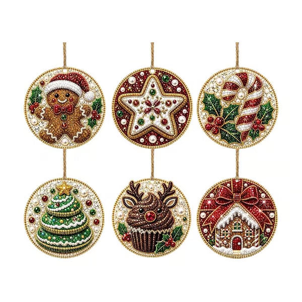 ⏳ LAST DAY: 50% OFF 🔥 6-Piece DIY Diamond Painting Christmas Ornament Kit
