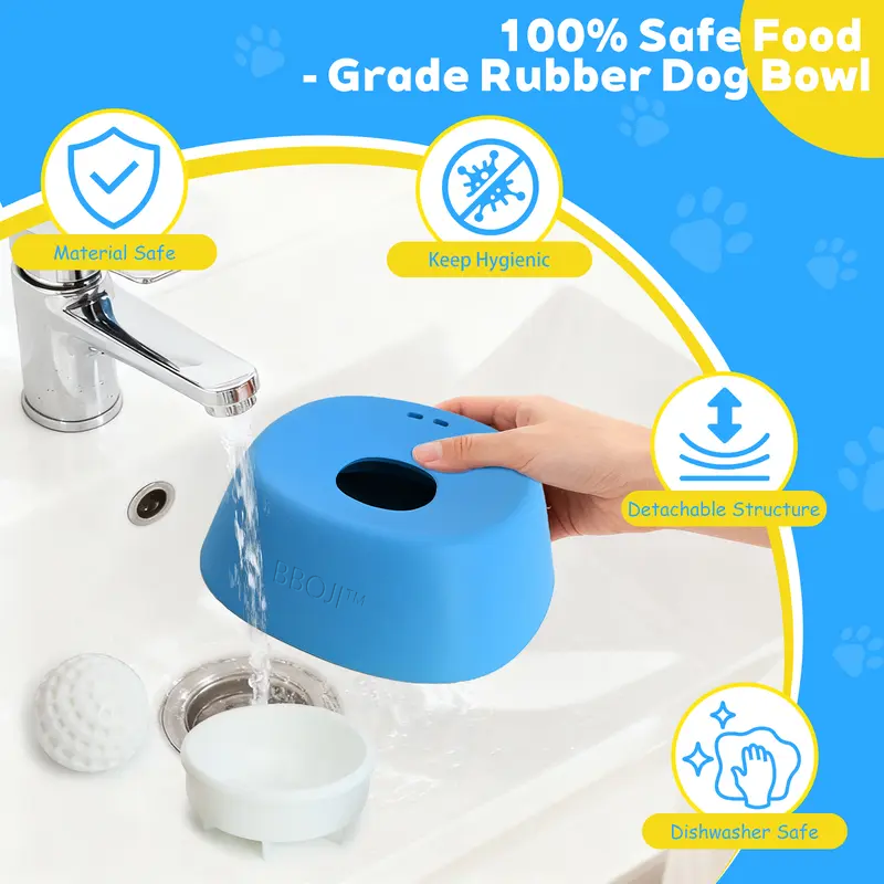 Slow Feeder Lick Bowl with Rolling Ball - No Spill Bone Broth & Yogurt Feeder for Dogs
