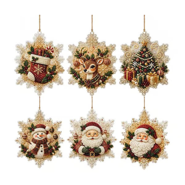 ⏳ LAST DAY: 50% OFF 🔥 6-Piece DIY Diamond Painting Christmas Ornament Kit