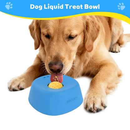 Slow Feeder Lick Bowl with Rolling Ball - No Spill Bone Broth & Yogurt Feeder for Dogs