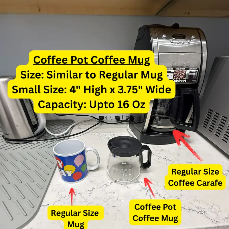 The "Mini Carafe" 16oz Coffee Pot Mug - Fun Novelty Glass with Sip Lid