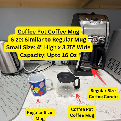 The "Mini Carafe" 16oz Coffee Pot Mug - Fun Novelty Glass with Sip Lid