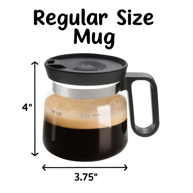 The "Mini Carafe" 16oz Coffee Pot Mug - Fun Novelty Glass with Sip Lid