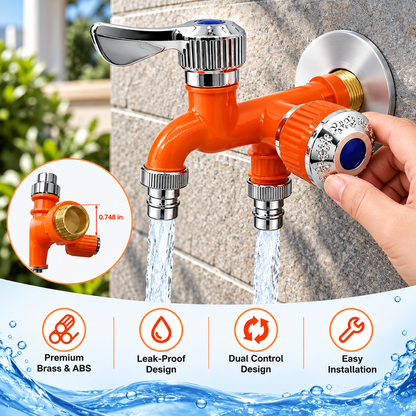 ⏳ LAST DAY: 50% OFF 🔥Universal Anti-Freeze Dual Outlet Faucet – 1 In 2 Out Water Tap