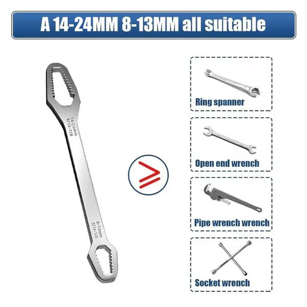 🔧Double-Ended Torx Wrench, Universal Automotive Torx Wrench 8-24mm Self-Tightening