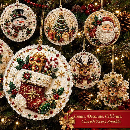 ⏳ LAST DAY: 50% OFF 🔥 6-Piece DIY Diamond Painting Christmas Ornament Kit
