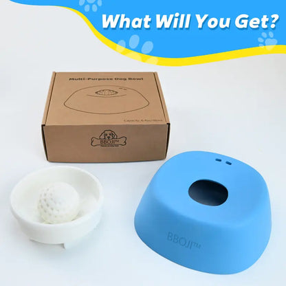 Slow Feeder Lick Bowl with Rolling Ball - No Spill Bone Broth & Yogurt Feeder for Dogs