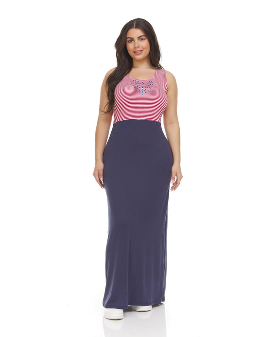 Sleeveless Americana Maxi Dress