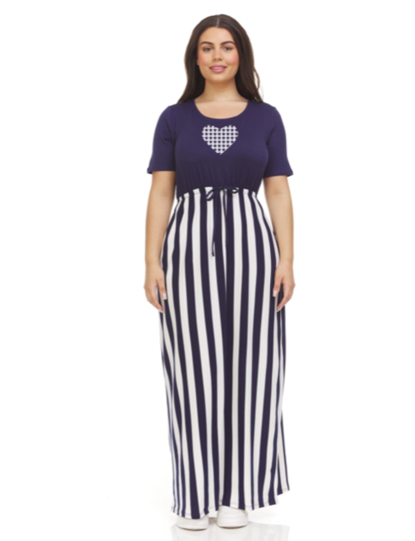 Short Sleeve Crew Neck Maxi Dress