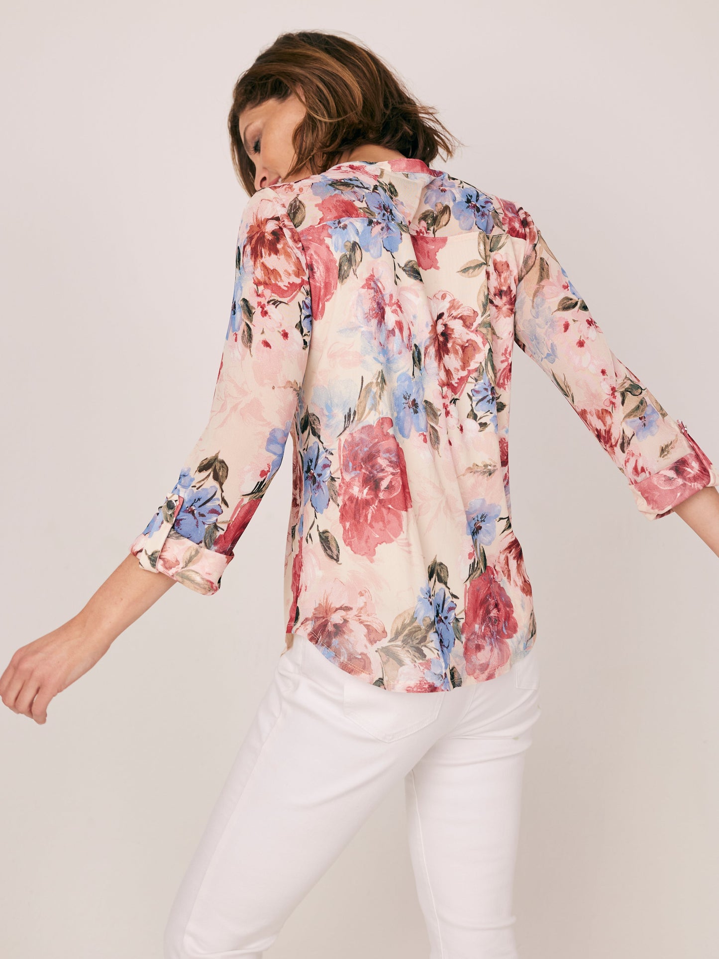 Mesh Floral Top With Lining Popover